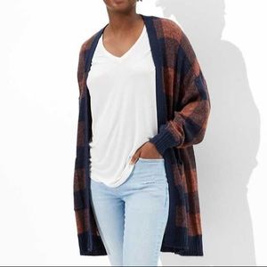 NEW American Eagle Oversized Checkered Cardigan